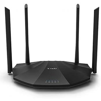 Tenda AC19 – AC2100 Router Gigabit Wi-Fi Dual Band, Configurazione Semplice, 2.4 GHz e 5 GHz, 4 Porte Gigabit, USB 2.0, MU-MIMO, per Fibra Ottica, Rete Ospite, IPV6