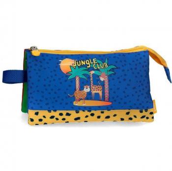 Estuche Enso Jungle Club Tres Compartimentos azul