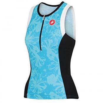 Top Triatlo Castelli Free Tri Singlet Rosso Corsa Azul Bolo Feminino