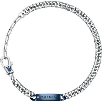 Pulsera Maserati Varis de acero plateado para hombre