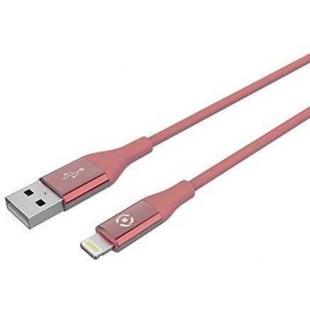 Celly USBLIGHTCOLORPK – Cable USB Lightning Compatible con iPhone, iPad, iPod, Rosa
