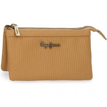 Pepe Jeans monedero tres compartimentos Lena marrón