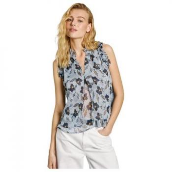 Blusa Enid Azul sin Mangas
