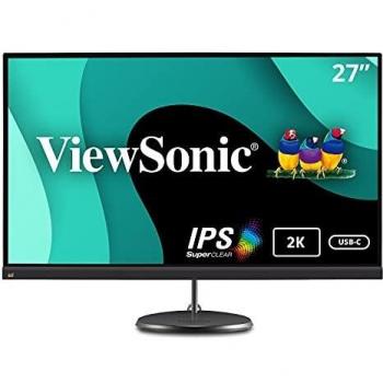 ViewSonic VX2785-2K-MHDU 27 2K WQHD IPS Monitor with HDMI, DisplayPort, USB-C, Eye Care for work and entertainment at home, black
