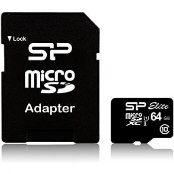 Micro SDCard 64GB Silicon Power UHS-1 Elite/class10 w/adapt