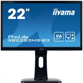 Iiyama ProLite XB2283HS-B3 54,7cm (21,5) VA LED-Monitor Full-HD (VGA, HDMI, DisplayPort, Regolabile in altezza, Pivot) Nero