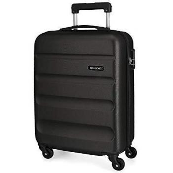 Roll Road Flex Maleta de Cabina Negra 38x55x20 cms Rígida ABS Cierre combinación 35L 2,5Kgs 4 Ruedas Equipaje de Mano