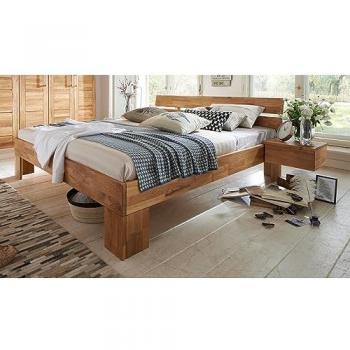 160x200 cm Massivholz Bettgestell NORDDEICH-137 in Wildeiche massiv