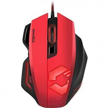 Speedlink sl-680005-bkrd decus respec mouse gaming usb 5000dpi illuminazione 7 colori 7 tasti programmabili rosso nero
