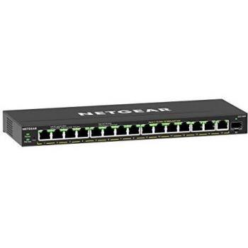 Netgear gs316ep-100pes switch gestito 15 x 10/100/1000 (poe+) + 1 x sfp poe+ (180 w)