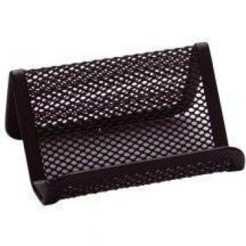 Q-Connect KF04728 Portatarjeta Metálico Negro 11X7,5X5 Cm