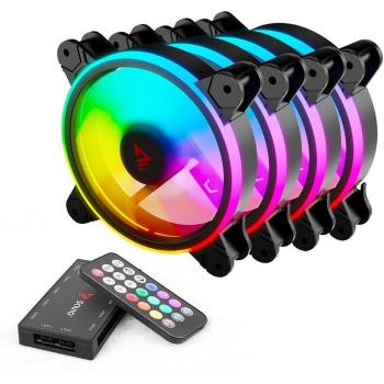 Ventilador ARGB Savio FAN‑01 4 pack 120 mm con controlador y mando a distancia