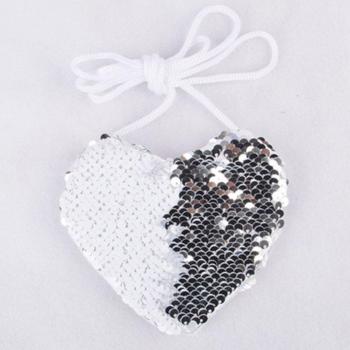 Bolso de hombro con lentejuelas en forma de corazón para niñas 12*11,5 CM