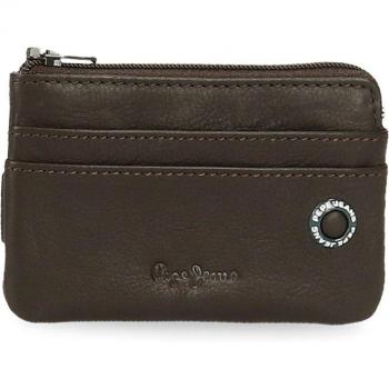 Monedero de piel Marrón con Badge Pepe Jeans