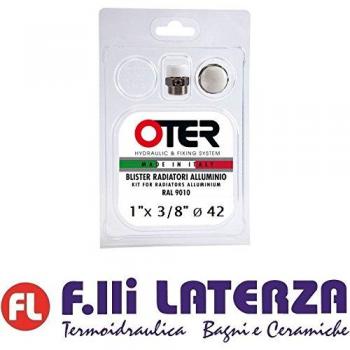 OTER KIT TAPPI E RIDUZIONE UNIVERSALE PER RADIATORI IN ALLUMINIO TERMOSIFONE 3/8