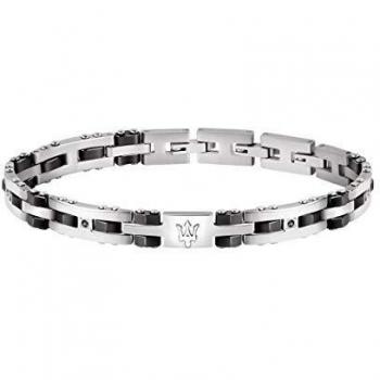 Maserati Pulsera para hombre, Colección Jewels, Acero inoxidable, cerámica, cristales