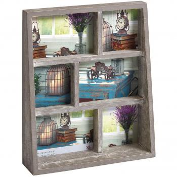 Marco de Fotos Madera Rústica Múltiple 3x10x15 y 3x10x10 cm