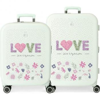 Juego de maletas Enso Love Ice Cream verde menta rígidas 55-70cm