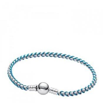 Pulsera Pandora Cadena Azul Plata de Ley 17 cm