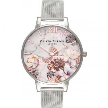 Reloj Olivia Burton Movimiento de Cuarzo Floral Mármol Marcas en Multicolor Blanco Femenino OB16CS10