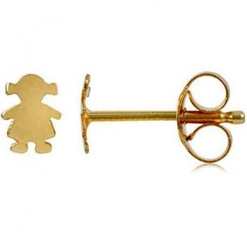 Córdoba Joyas | Pendientes en plata de ley 925 bañada en oro con diseño Niña Gold