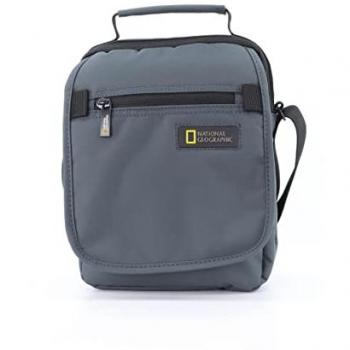 Bandolera National Geographic Gris con Cierre de Cremallera