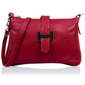 Firenze Artegiani Bolso Mujer Piel Auténtica Granate