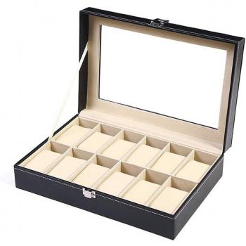 Caja de cuero PU para relojes