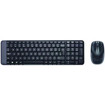 Logitech MK220 Kit Mouse e Tastiera, Layout ‎Americano Qwerty, Nero