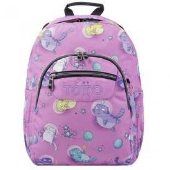 TOTTO Mochila Escolar Gatos Astronautas Acuarela-9I9