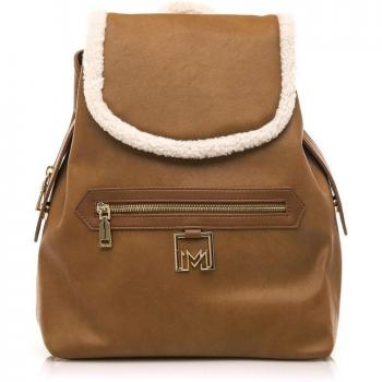Mochila Mariamare mujer yet marrón con cierre solapa