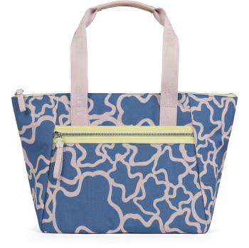 Tous Capazo Kaos Colores, Shopper para Mujer, Azul (Jeans/Rosa), 12x26x30 cm (W x H x L)