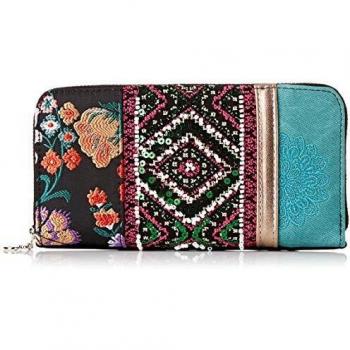 Billetera Desigual Between Zip Around, Verde, 9.5x2x19 cm