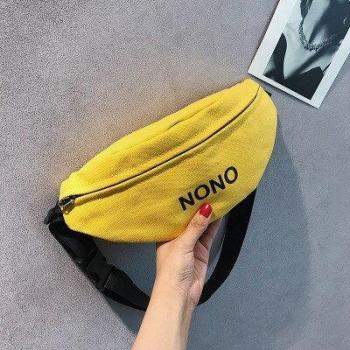 Bolso Cintura Fanny Pack Mujer Estilo Banana de Lona Hip Hop