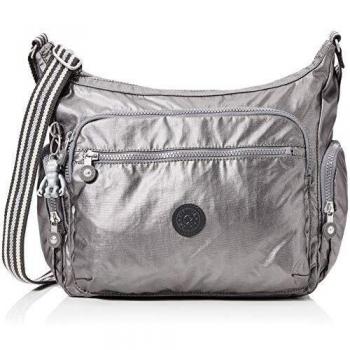 Kipling Gabbie, Bolso Bandolera para Mujer, Negro (Carbon Metallic), 35.5 x 30 x 18.5 cm