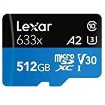 MicroSDXC Lexar 633x 512 GB UHS‑I Classe 10