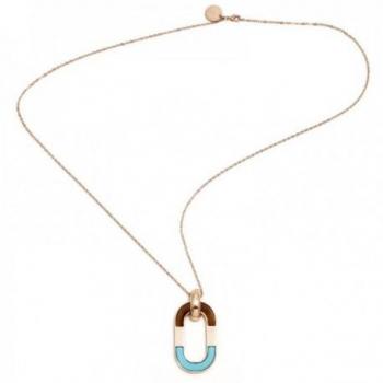 Collar Pertegaz PER2709 colección Lúxor metal bañado rosado colgante oval piedras acabado e-coating