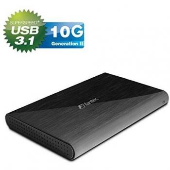 Fantec Alu-25C31 Box per Dischi con Connessione USB 3.1, 2.5, Nero