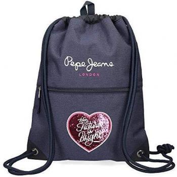 Pepe Jeans Bright, Bolsa de Mensajero Niñas, Azul, 35x44x0.5 Cms