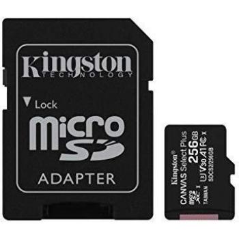 Kingston Canvas Select Plus SDCS2/256GB Scheda microSD Classe 10 con Adattatore SD Incluso, 256 GB