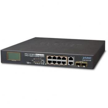 Planet FGSD-1022VHP 8 Porte 10/100TX PoE Switch a 2 Porte Gigabit TP/SFP con Monitor LCD PoE, 120 Watt