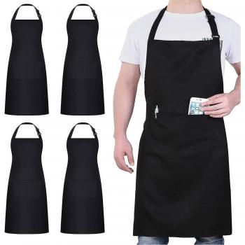 Delantales Chef Pro 4 Pack Negro Impermeables