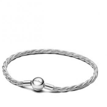 Pulsera Pandora Cadena de Serpiente Trenzada con Cierre de Bola