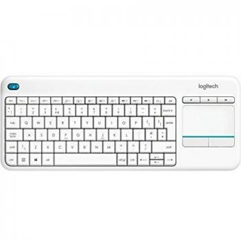 Logitech K400 Plus Wireless Touch Keyboard for TV with Easy Media Controls and Integrated Touchpad in English QWERTY Layout