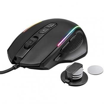 Trust GXT 165 Celox Mouse Gaming RGB di Alta Precisione con 8 Pulsanti Programmabili e Peso Regolabile, 200-10.000 DPI, Mouse con Filo USB per PC, Computer, Portatile