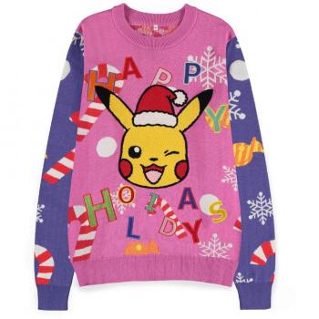 Sudadera navideña Pikachu con parches
