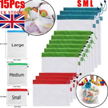 Bolsas de Malla Reutilizables 12/15 Piezas Ecológicas