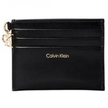 Tarjetero de piel con cremallera Calvin Klein Mujer
