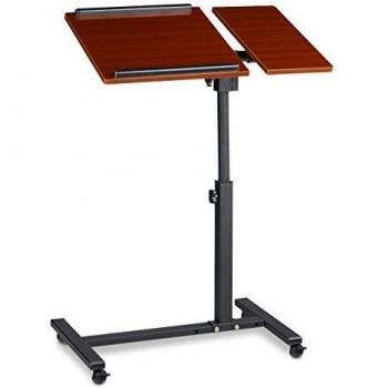 Tavolino da Laptop Relaxdays con Rotelle e Freni, Altezza Regolabile, 95x60x40 cm, Rosso