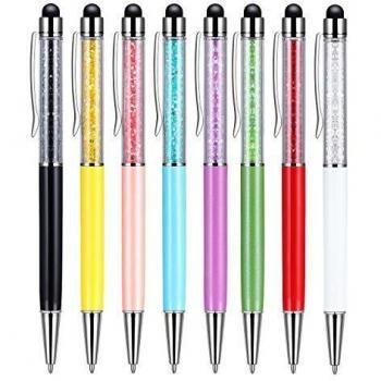 Penna Touch capacitiva con stilo incorporato e penna a sfera intercambiabile per il disegno a mano libera su iPad, iPhone, smartphone Samsung